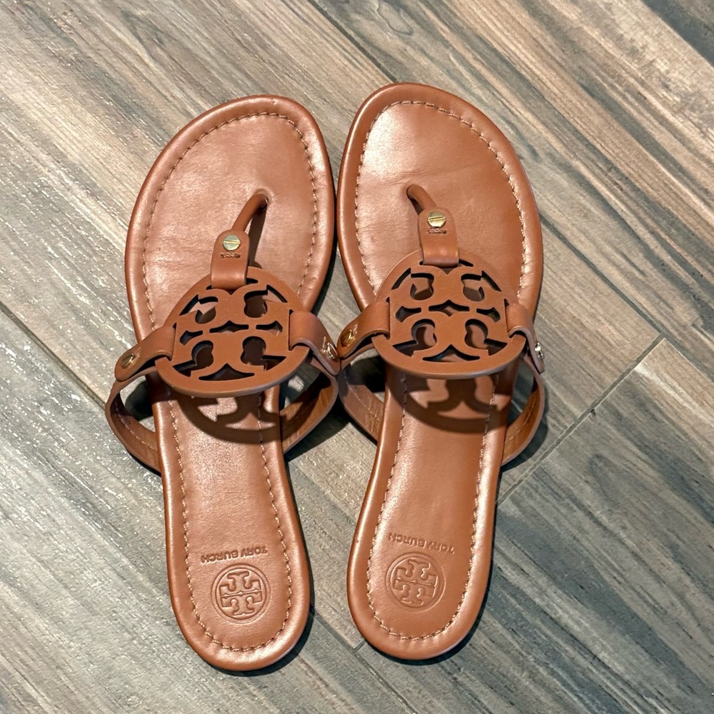 Tory Burch Brown Leather Braided Sandals
